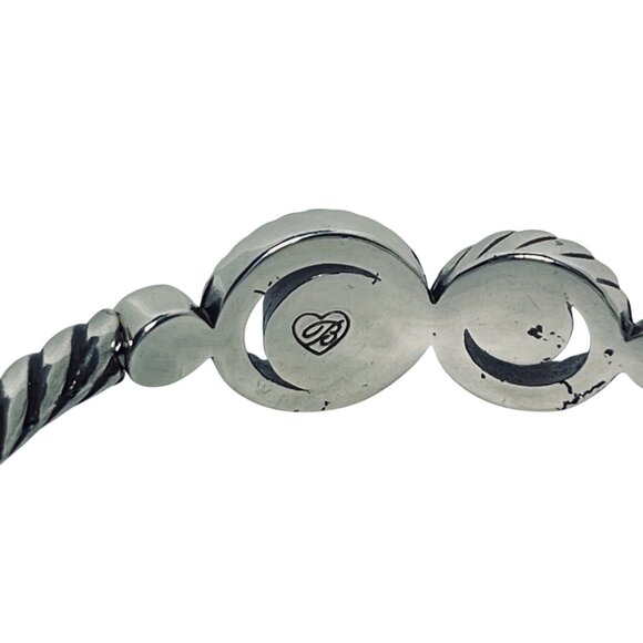 Brighton Halo Silver Tone Blue And Purple Hinged Bangle Bracelet (5935-1-2-3) - Picture 6 of 8